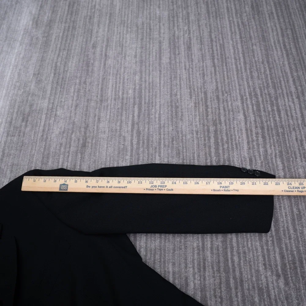 Pronto Uomo Men 40R Blazer Black Worsted Wool 3-Button Sport Coat Made in Canada